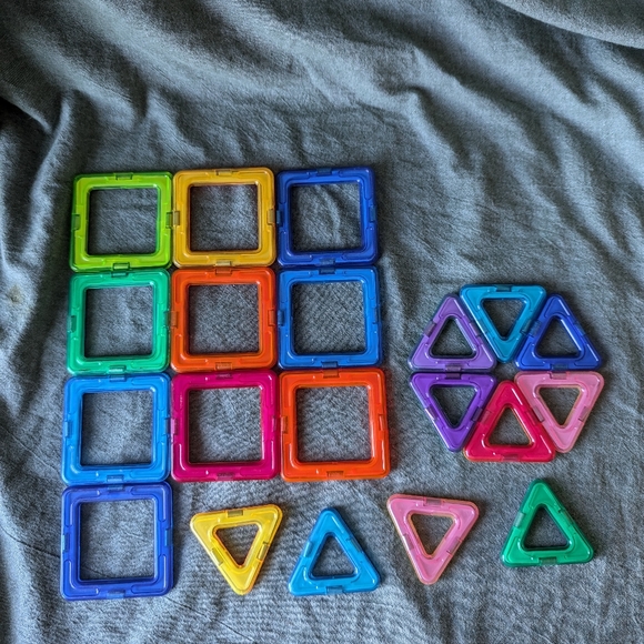Magnet Blocks Magnaformers 20pc Set Squares Triangles Rainbow Toy Building Kids - Picture 1 of 8